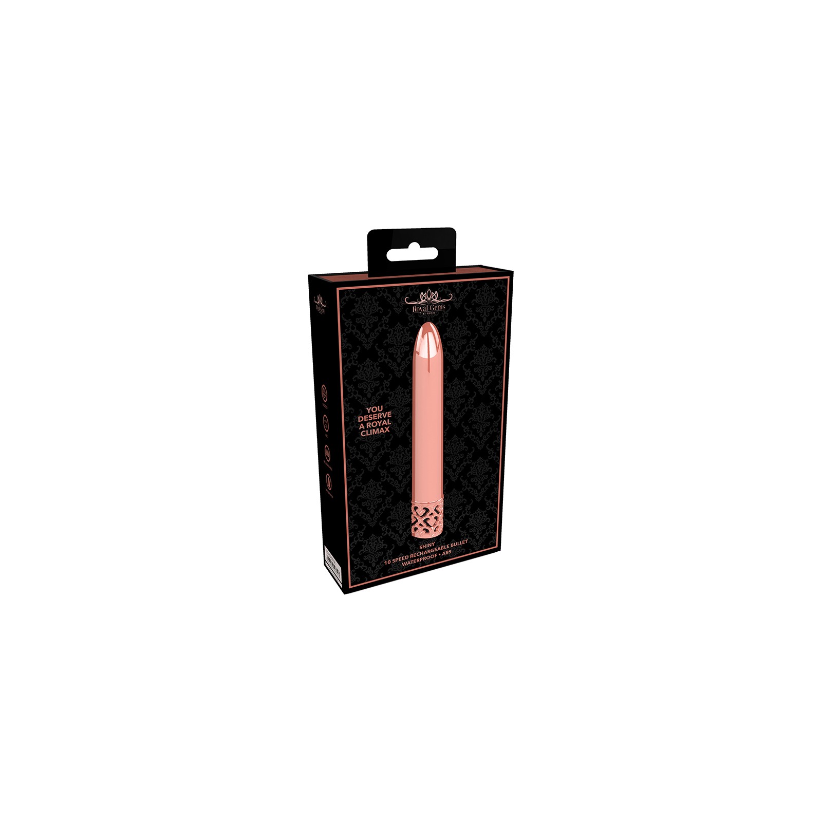 Royal Gems Shiny Rechargeable Bullet Vibrator Rose Gold