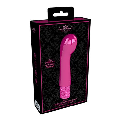 Royal Gems Bijou Rechargeable Curved Silicone Bullet Vibrator Pink