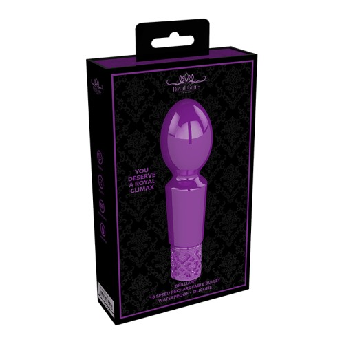 Royal Gems Brilliant Rechargeable Wand Vibrator Purple