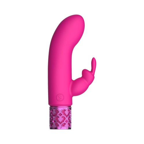 Royal Gems Dazzling Rechargeable Silicone Miniature Rabbit Vibrator Pink