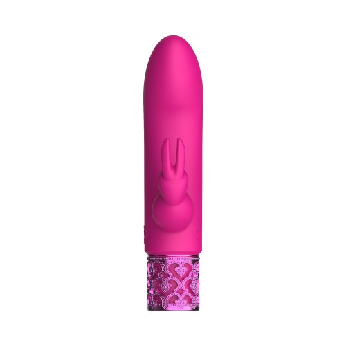 Royal Gems Dazzling Rechargeable Silicone Miniature Rabbit Vibrator Pink