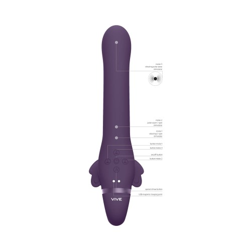 VIVE SATU Triple Motor Pulse-Wave Vibrator Purple