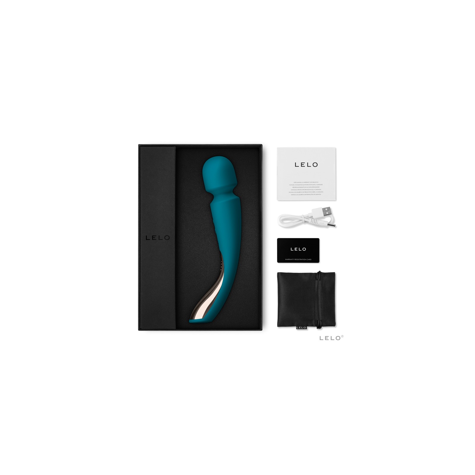 LELO SMART WAND 2 Medium Rechargeable Wand Vibrator Ocean Blue - Ultimate Pleasure