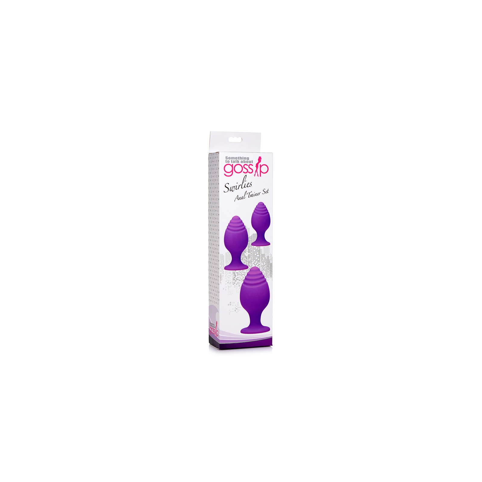 Set de Entrenamiento de 3 Piezas de Tapones Anales de Silicona Gossip Swirlies Violeta