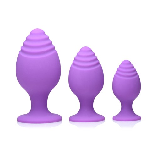 Set de Entrenamiento de 3 Piezas de Tapones Anales de Silicona Gossip Swirlies Violeta