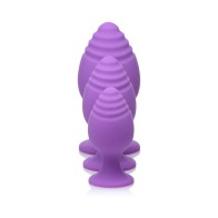 Gossip Swirlies 3-Piece Silicone Anal Plug Training Set Violet