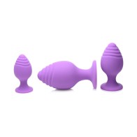 Set de Entrenamiento de 3 Piezas de Tapones Anales de Silicona Gossip Swirlies Violeta