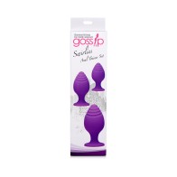 Set de Entrenamiento de 3 Piezas de Tapones Anales de Silicona Gossip Swirlies Violeta