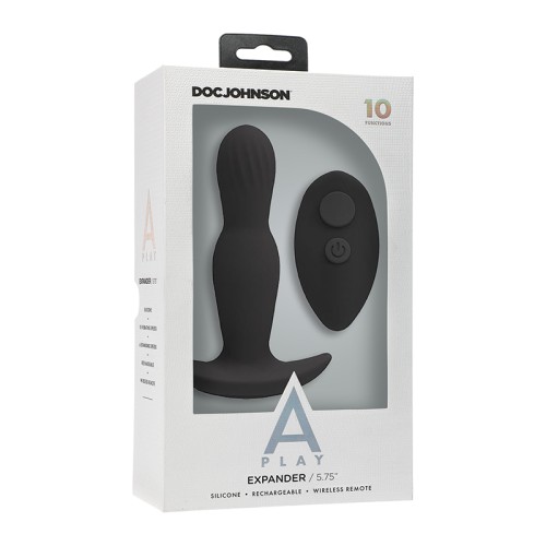 Plug Anal de Silicona Recargable A-Play EXPANDER con Control Remoto Negro