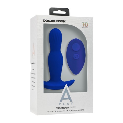 Plug Anal Recargable A-Play EXPANDER con Control Remoto Azul