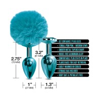 NIXIE Metal Butt Plug Set with Pom Pom and Jewel