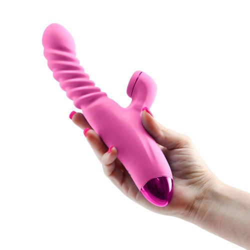 Luxe Nova Rechargeable Thrusting and Throbbing Stimulator Pink