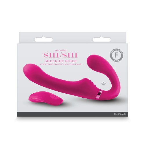 ShiShi Midnight Rider Strap-On Vibrante Sin Cadenas Rosa