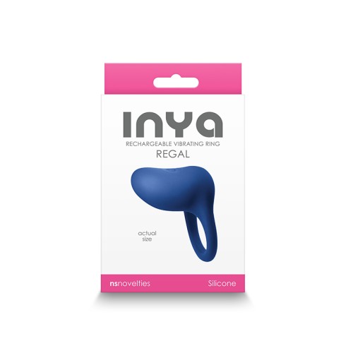 INYA Regal Rechargeable Vibrating Ring Blue - Enhanced Pleasure