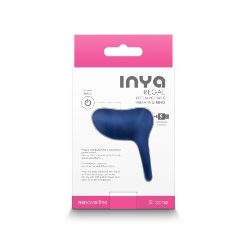 INYA Regal Rechargeable Vibrating Ring Blue - Enhanced Pleasure