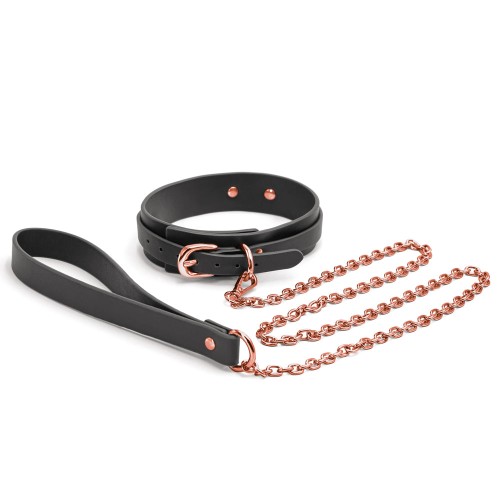 Bondage Couture Collar & Leash Black - Exquisite Accessory