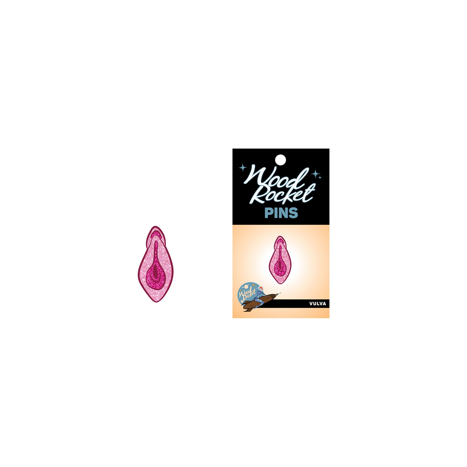 Vulva Glitter Lapel Pin Fun Accessory