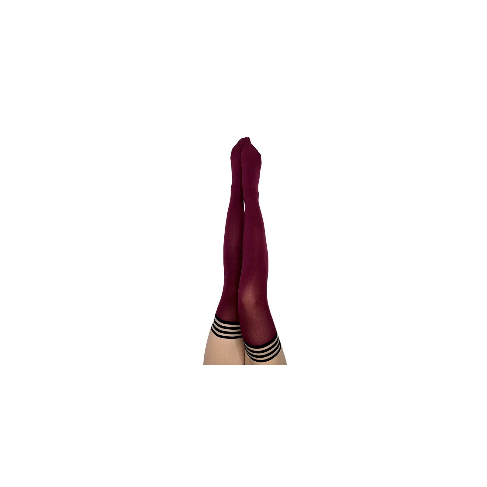 Kixies Heather Opaque Thigh-High Cabernet Size B