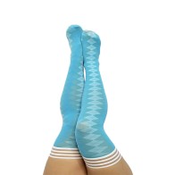 Kixies Golf Collection Argyle Thigh-Highs Blue