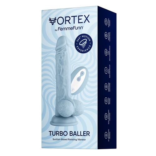 FemmeFunn Vortex Turbo Baller 2.0 Dildo Azul Claro