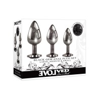 Set de Plug Anal Gemas Negras Evolved para Placer