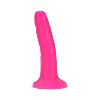 Dildo de Silicona de Densidad Dual Neo Elite de 6 Pulgadas Rosa Neón