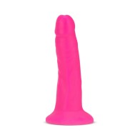 Neo Elite 6in Dual Density Dildo Neon Pink