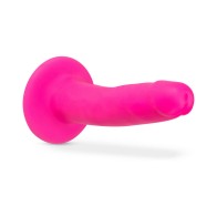 Dildo de Silicona de Densidad Dual Neo Elite de 6 Pulgadas Rosa Neón