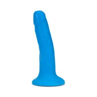 Dildo de Densidad Dual Neo Elite Azul Neón 6 in.