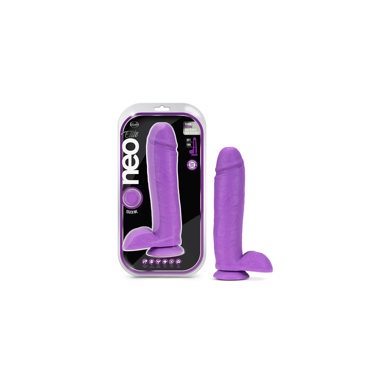 Dildo de 10 Pulgadas Neo Elite con Ventosa y Densidad Dual