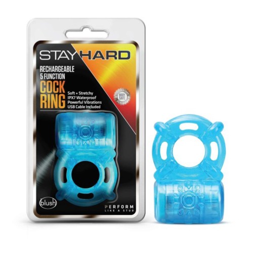 Anillo Vibrador Recargable Stay Hard Azul