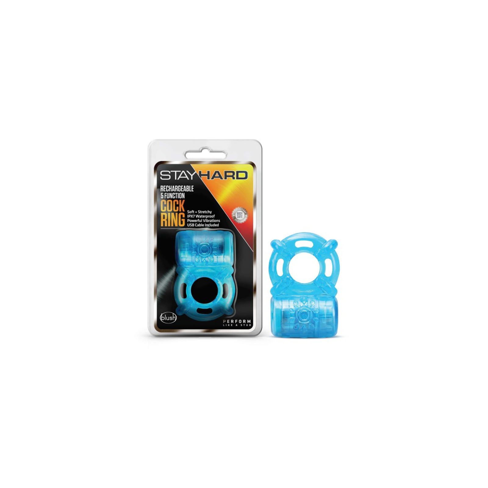 Stay Hard Rechargeable Vibrating Cockring Blue