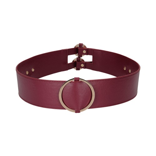 Ouch! Halo Ringed Waist Restraint Belt Burgundy - BDSM Elegance