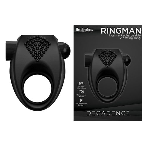 Anillo Vibrante Recargable Decadence Ring Man Negro