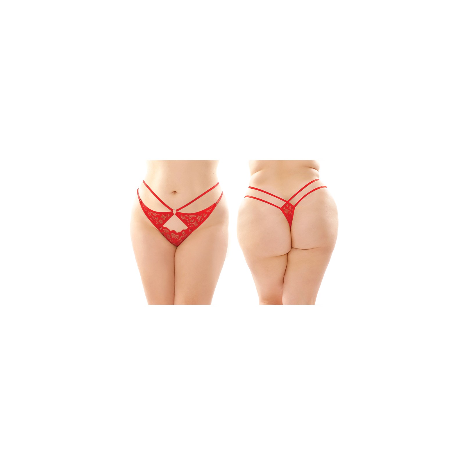 Tanga de Encaje Estrapado Jasmine 6-Pack Talla Reina Rojo