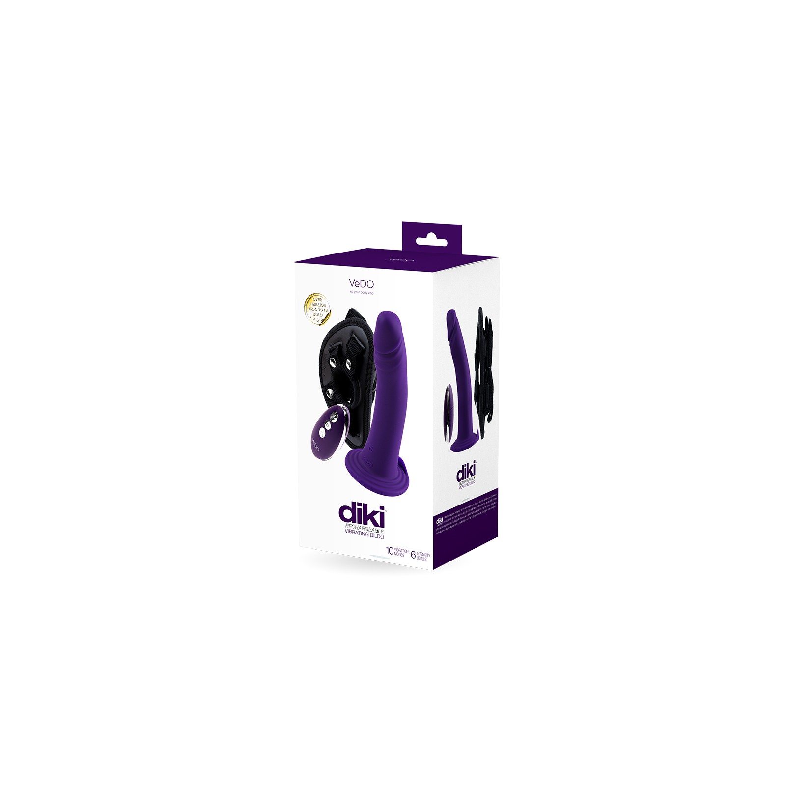 Vedo Diki Rechargeable Vibrating Dildo with Harness