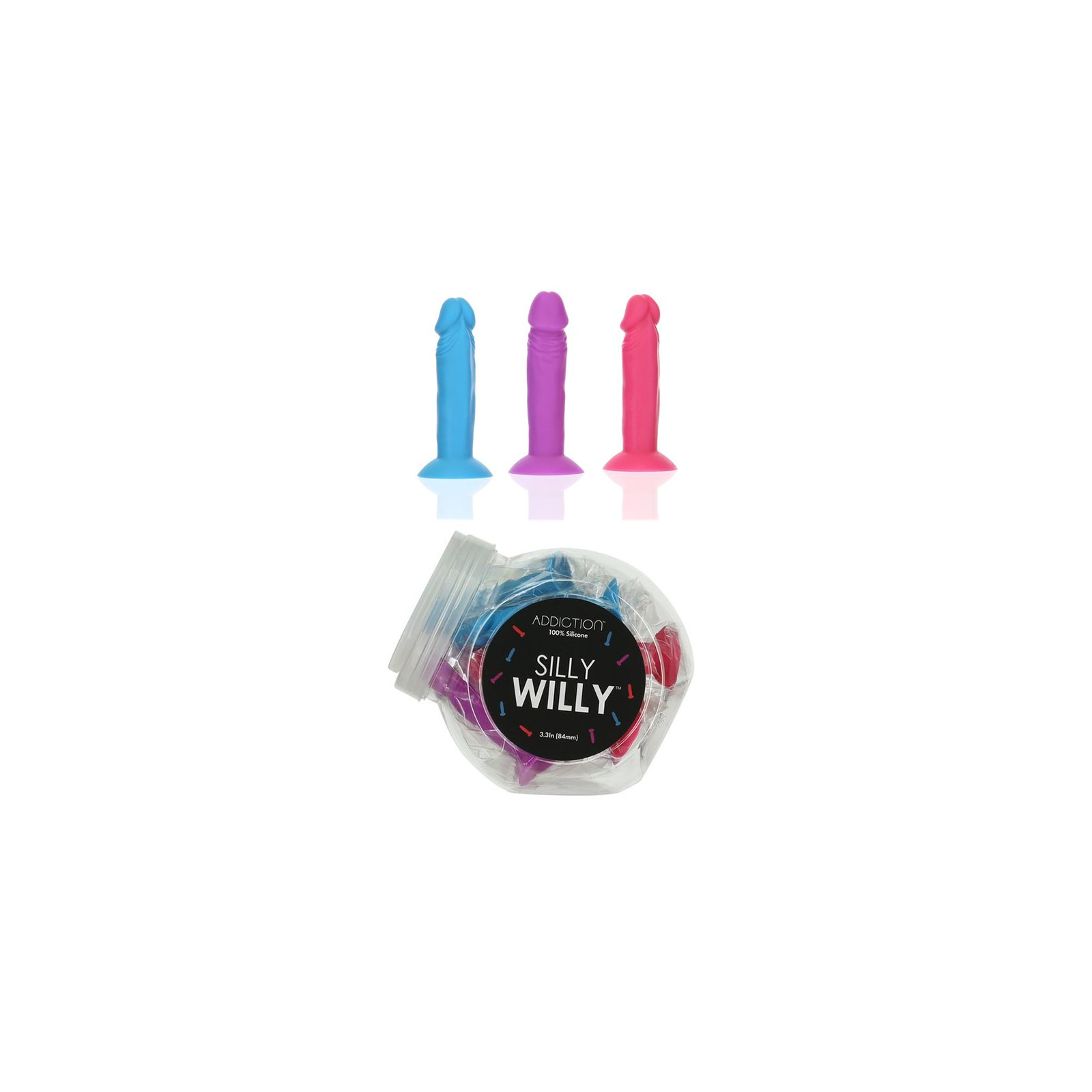 Addiction Silly Willy Mini Silicone Dildo Display