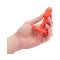 b-Vibe Vibrating Snug Plug 1 Rechargeable Weighted Silicone Anal Plug Orange