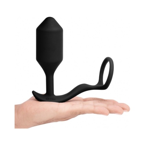 b-Vibe Plug Anal Vibrante Snug & Tug con Cockring XL Negro