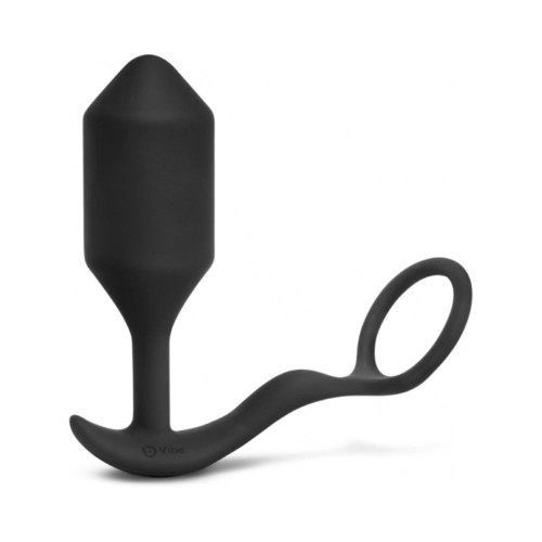 b-Vibe Plug Anal Vibrante Snug & Tug con Cockring XL Negro