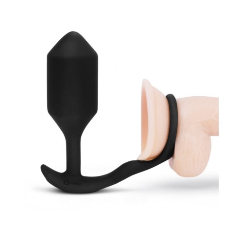 b-Vibe Plug Anal Vibrante Snug & Tug con Cockring XL Negro