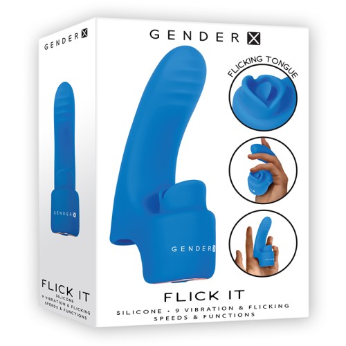 Gender X Flick It Finger Vibrator - Blue