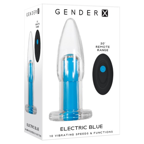 Gender X Electric Blue Vibrating Remote-Controlled Anal Plug