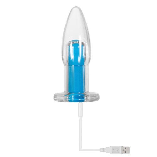 Plug Anal Vibrante Azul Eléctrico Control Remoto Gender X