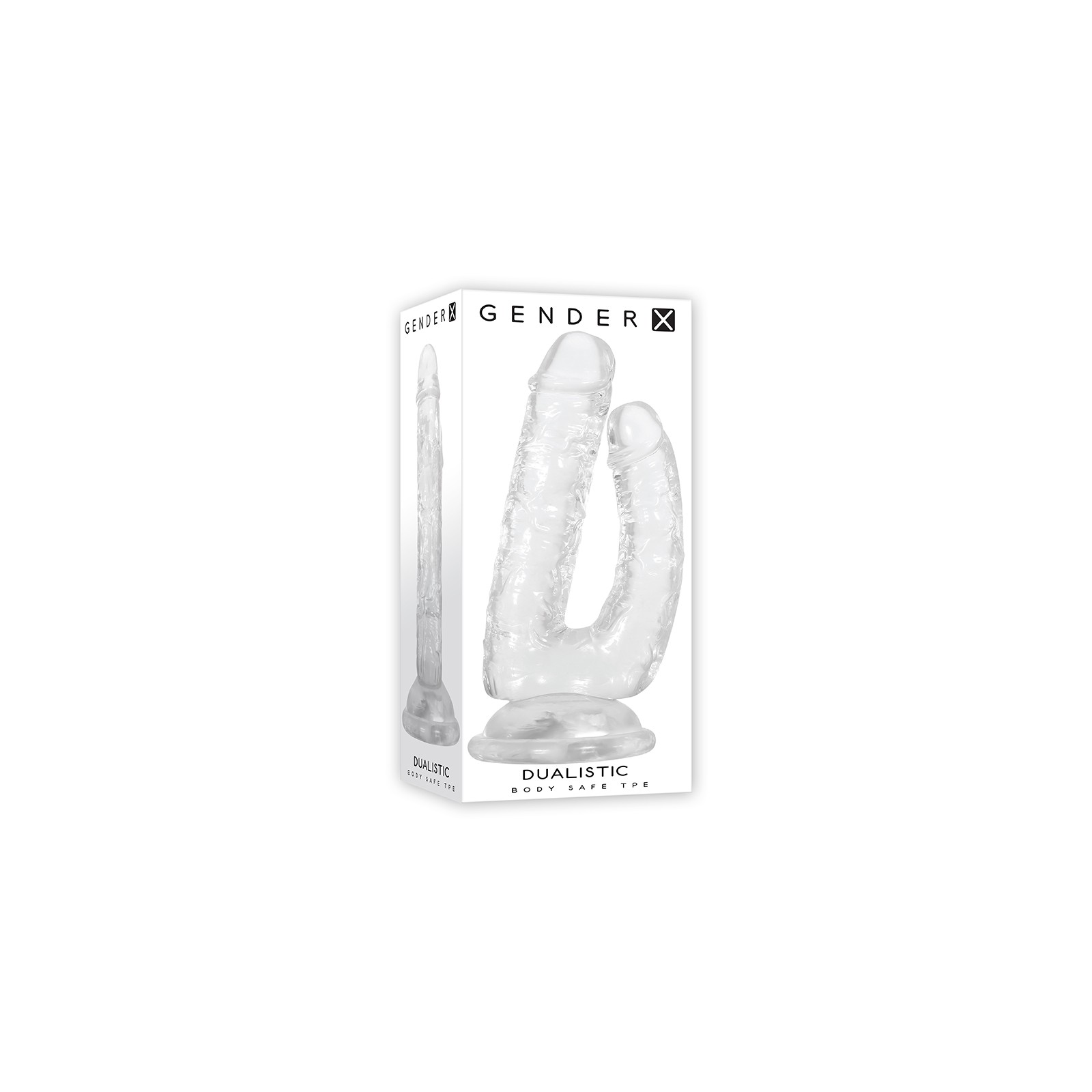 Gender X Dual-Shaft Dildo with Suction Cup Clear