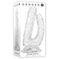 Gender X Dual-Shaft Dildo with Suction Cup Clear