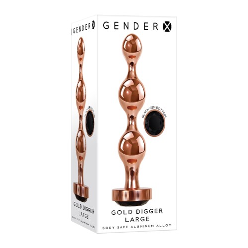 Plug Anal Gold Digger - Diseño Beaded Rosa Dorado