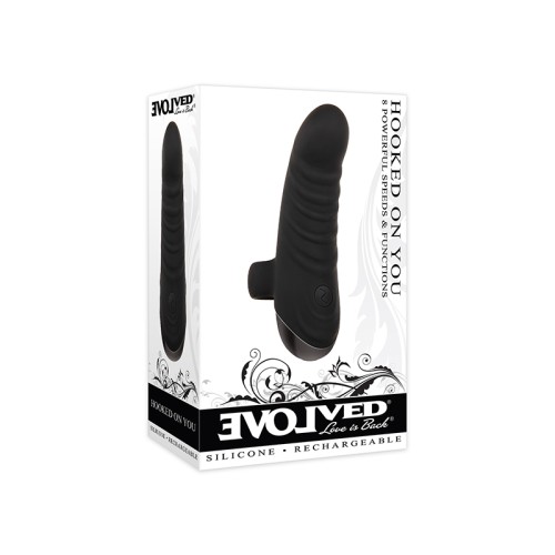 Vibrador de Dedo Recargable Evolved Hooked On You Negro