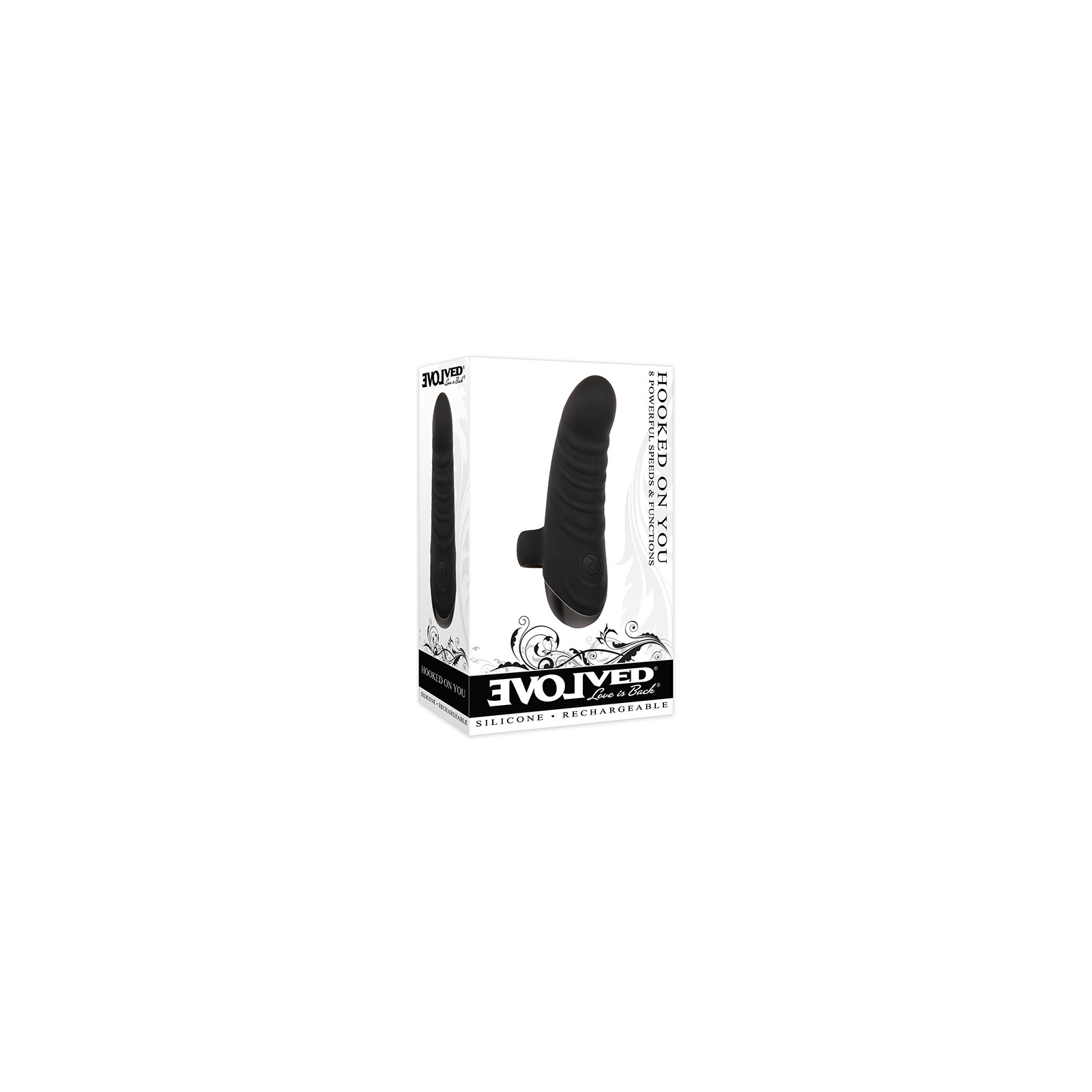 Evolved Hooked On You Rechargeable Finger Vibrator Black