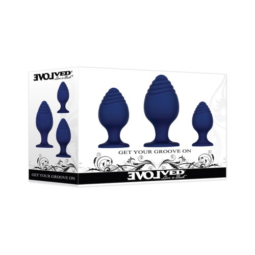 Set de 3 Plugs Anales de Silicona Get Your Groove On - Placer Sensacional